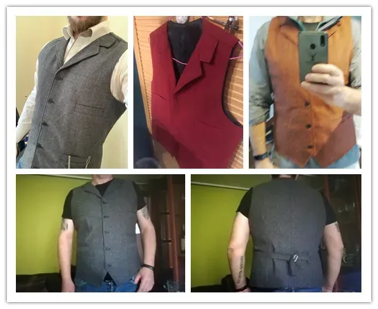 Herrenwesten Anzugweste Braune Hochzeit Wolle Tweed Business Weste Jacke Lässig Slim Fit Gilet Homme Für Bräutigam Mann_voghion.com