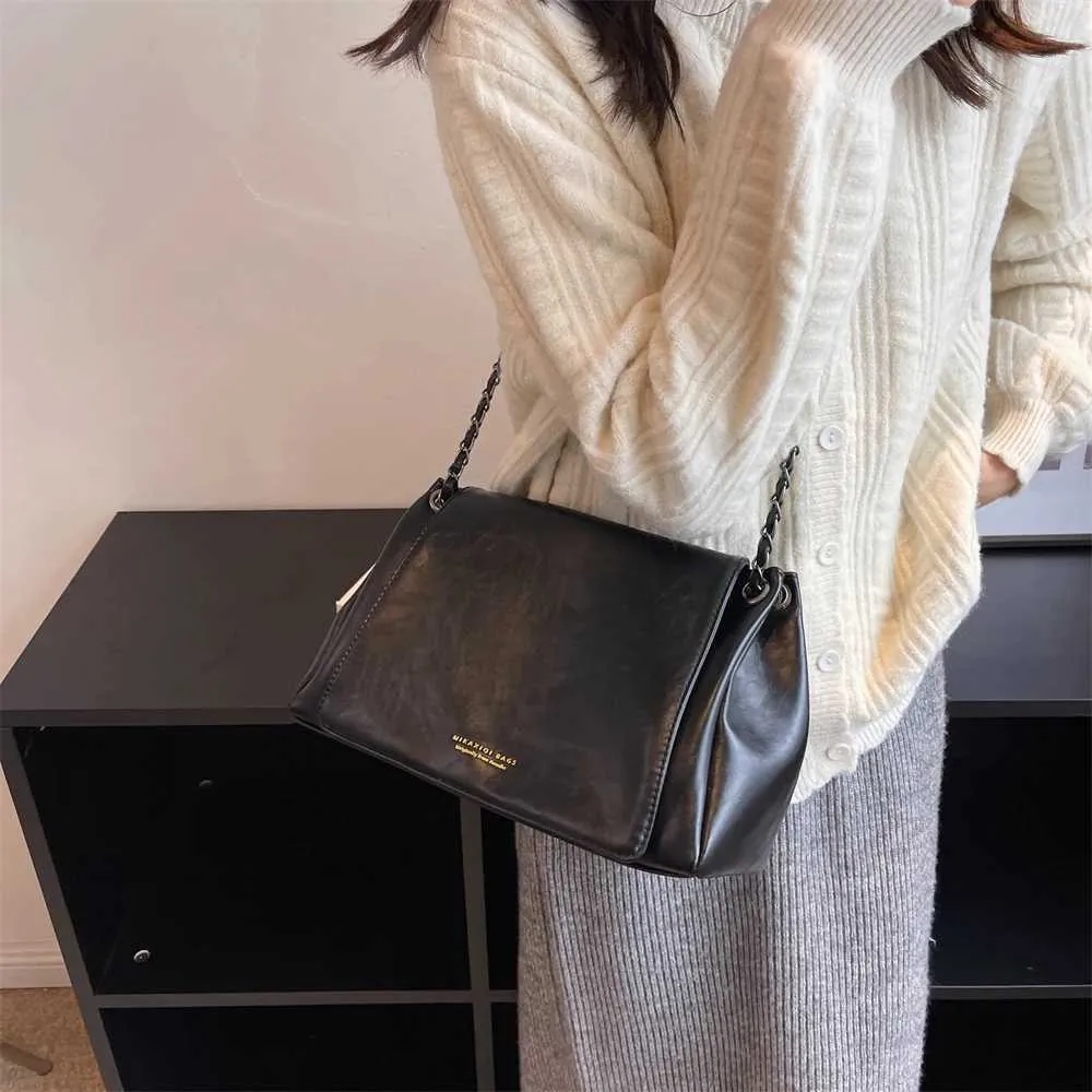MOODS Retro Tašky přes rameno Pro Ženy 2023 Designová Kabelka Elegantní Řetízek Měkká PU Kůže Velká Kapacita Crossbody Messenger_voghion.com