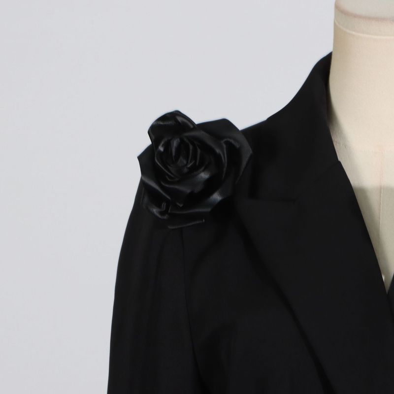 Women's Clothing temperament black three dimensional wer lace ing design long sleeved suit jacket_voghion.com