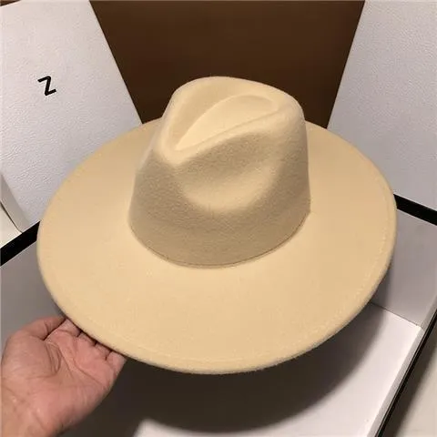 Czarny jazzowy brytyjski zabytkowy kapelusz typu panama z rondem 2023 w nowym stylu z płaskim brzegiem damski_voghion.com