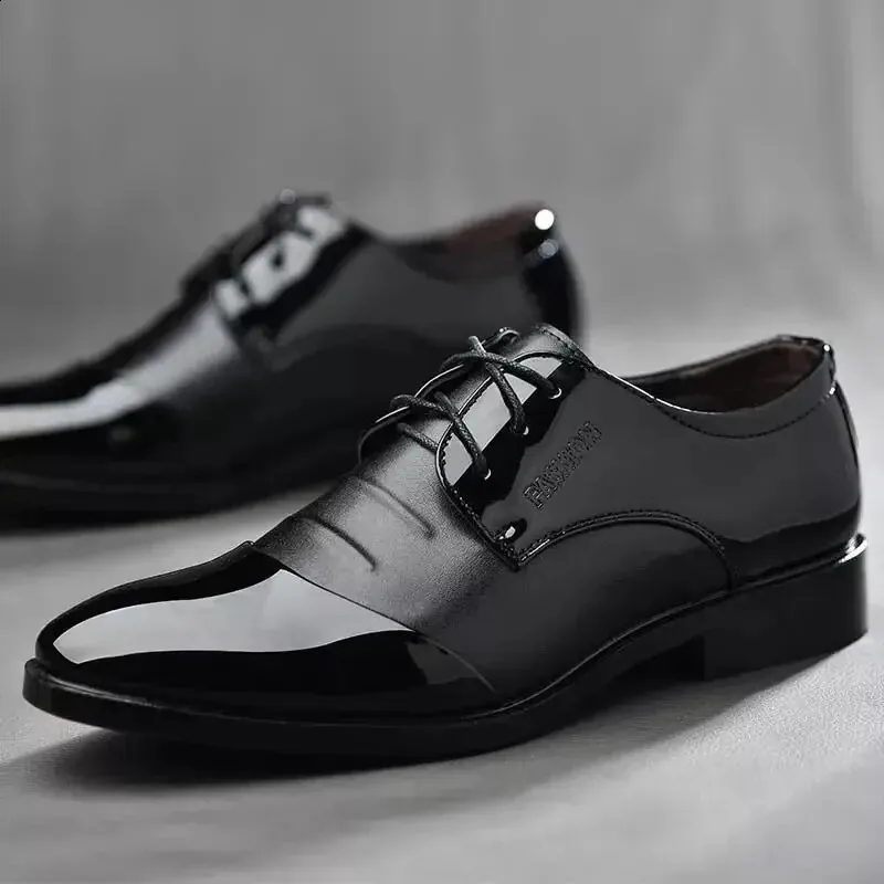 Dress Shoes Man Office Pointed Toe Spring Autumn Social Shoe for Men Clothing Elegant and Classic Leather Casual Party_voghion.com
