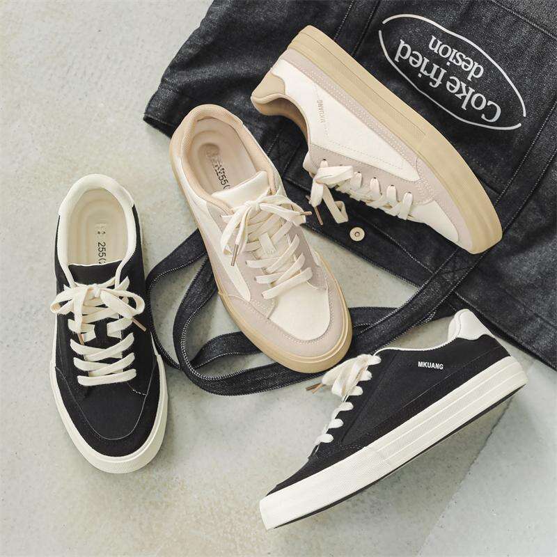 Sports And Canvas Beige Men's Low-top Wear-resistant Students Tide Shoes New Fall And Winter_voghion.com