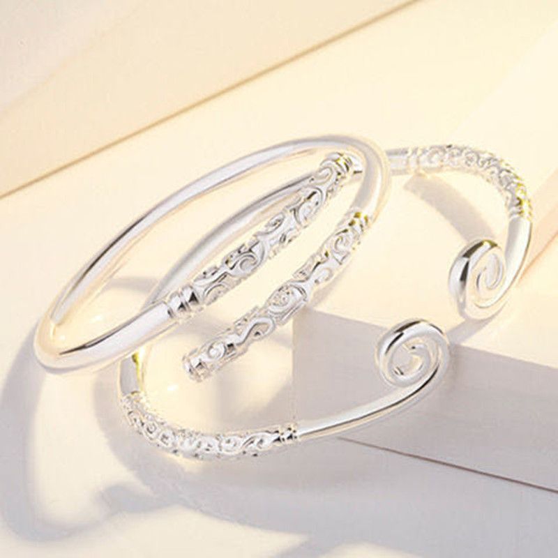 Bracciale aperto Golden Hoop da uomo in rame bianco placcato argento massiccio per bambini, con maledizione Wukong e Myth Black_voghion.com