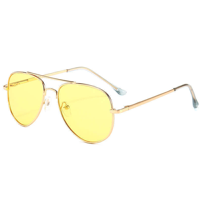 Neue Mode Metall Ozean Blatt Koreanische Ausgabe Kinder Anti UV Sonnenbrille_voghion.com