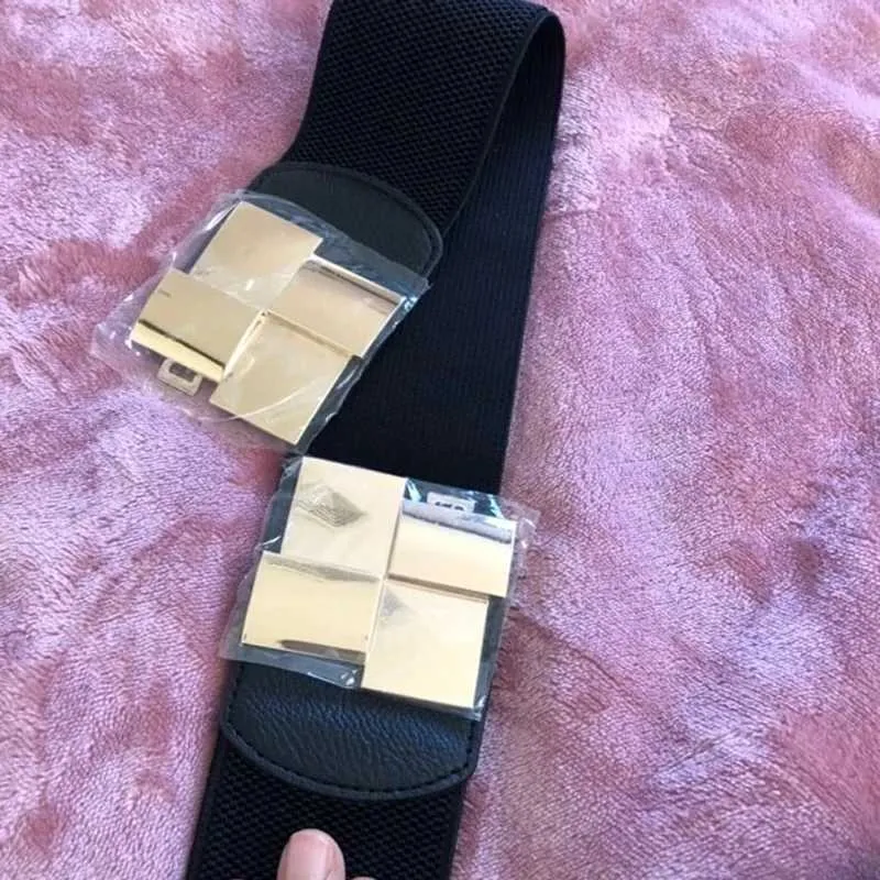 Womens Wide Classic Womens Multi-color Square Buckle Dress Decoration Ultra-thin Elastic Belt W250109_voghion.com