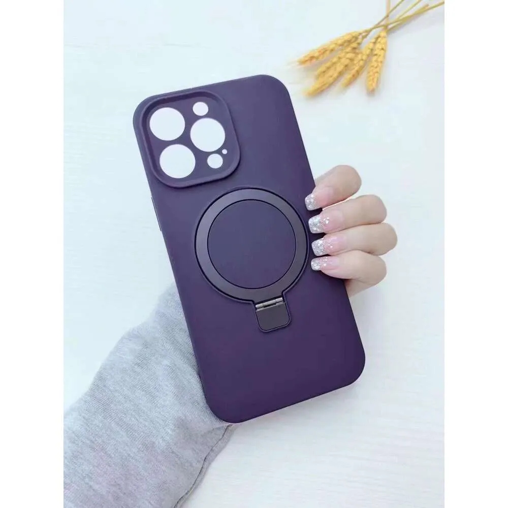 Vloeibare siliconen voor iPhone 15 magnetische standaard mobiele telefoon beschermhoes AP 16 anti-val_voghion.com