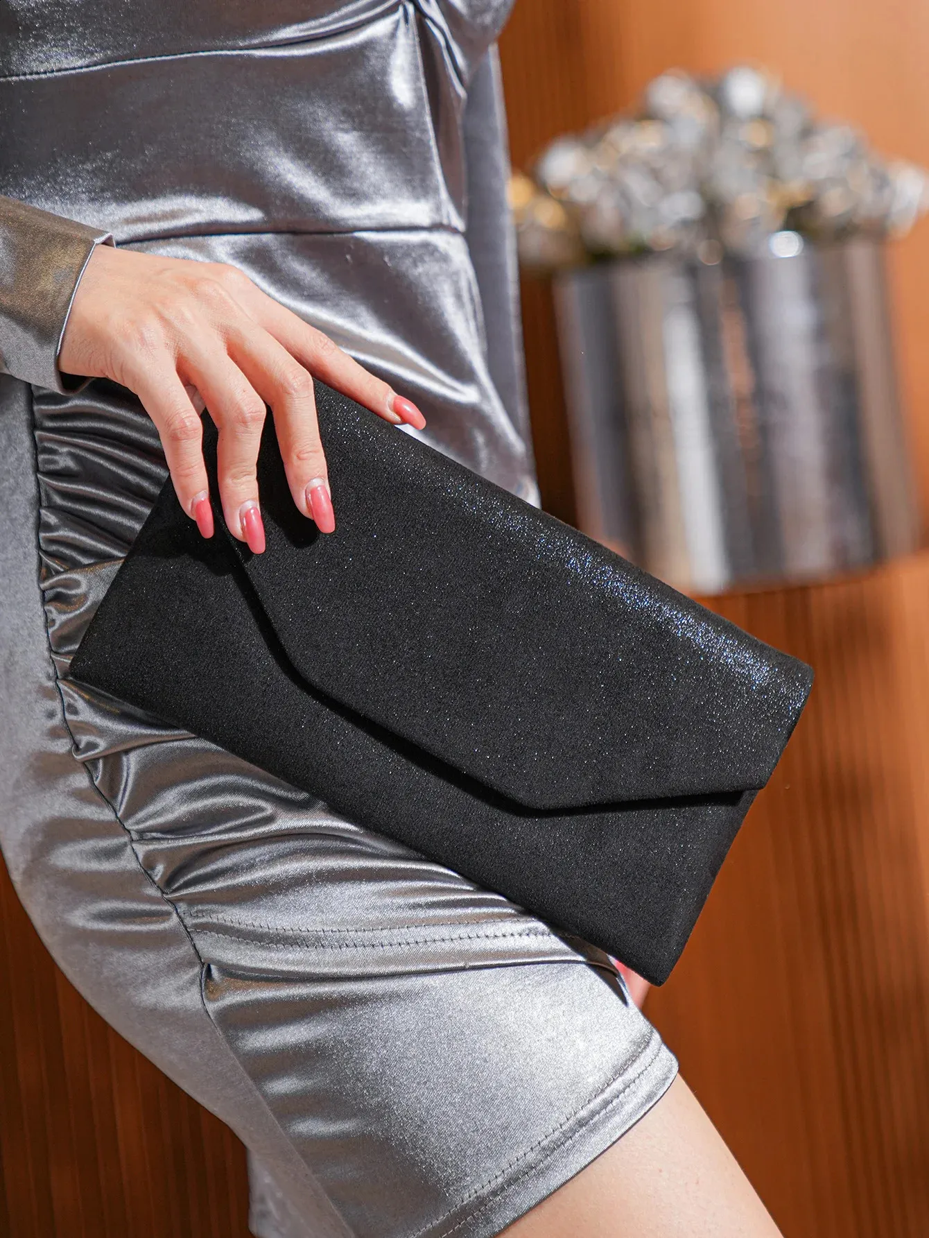 1 PC Glitter Veet Dames Avondtassen Formele Feest Clutches Metallic Foiled Sparkg Schouder Envelop Bruiloft Handtassen ta_voghion.com