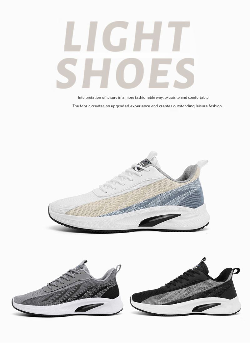 Autumn New 2023 Autumn Casual Flying Woven Sneaker Men's Breathable Comfortable Running Shoes Wholesale_voghion.com