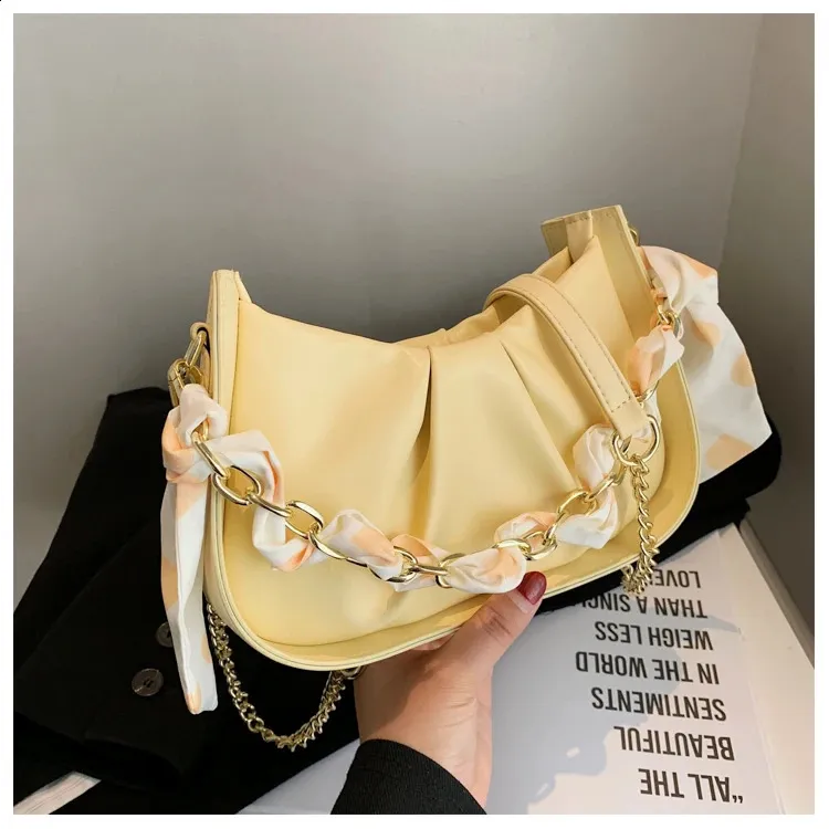 Rainbow Gradient Y2k Shoulder Bag With Chain For Women Chic Style_voghion.com