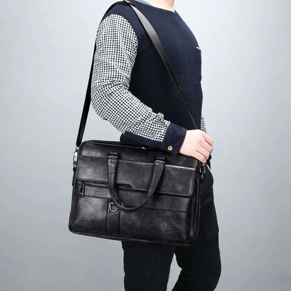 Neu Männer Aktentasche Klassische Retro Pu Leder Business Handtasche Satchel Männlichen Umhängetasche_voghion.com