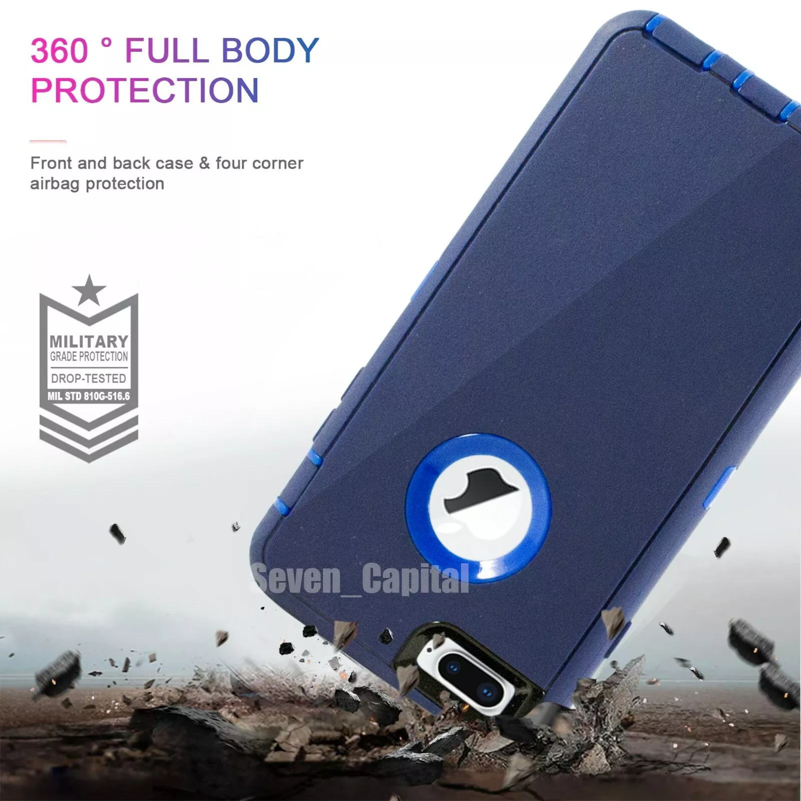 For IPhone 6 7 8 Plus SE 2 3 Protective Shockproof Cover Case + Screen Protector_voghion.com
