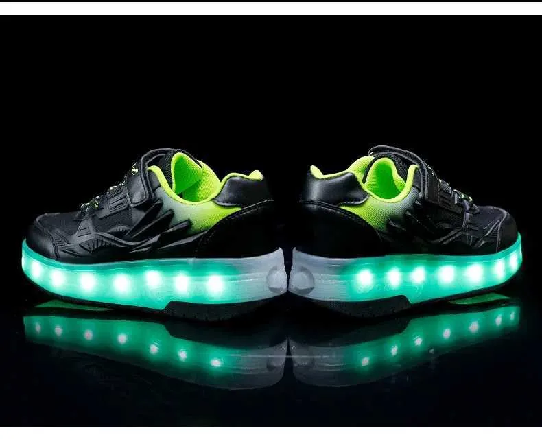 Düz Paten Erkek Kız Yanıp Sönen Işıklar İki Tekerlekli Paten Ayakkabı Led Işıklı Işıklı Spor Ayakkabılar Açık Hava Günlük Ayakkabılar_voghion.com