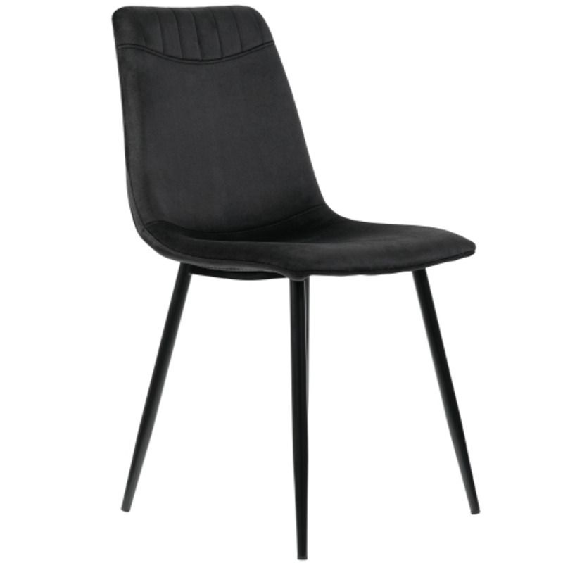 Esszimmerstuhl (4 St), Schwarz,Samtstühle,Wohnzimmer Stühle,Polsterstuhl Stuhl mit Rückenlehne,Sitzfläche Gestell aus_voghion.com