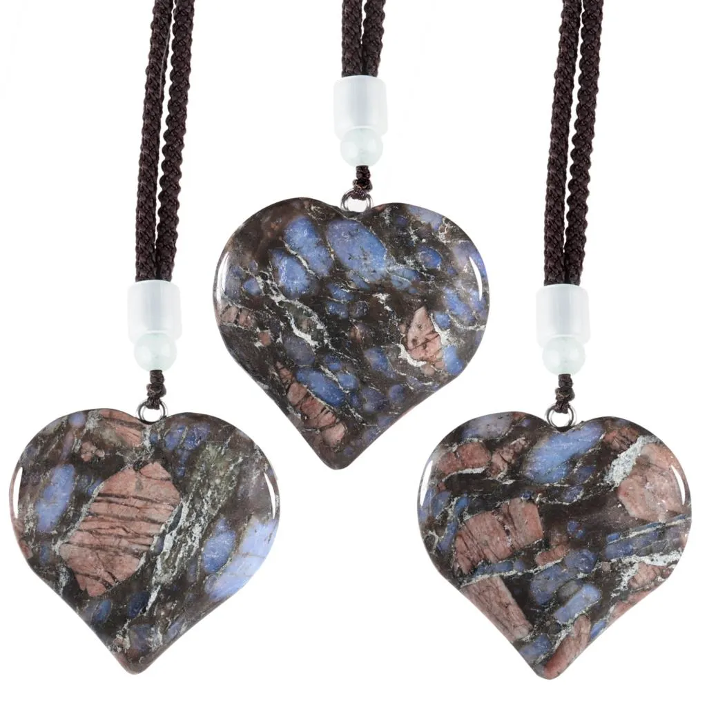 Natural Crystal Heart Pendant Necklace Adjustable Healing Jewelry_voghion.com