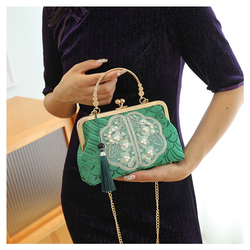 Piccola borsa a tracolla fresca da donna cheongsam con perle ricamate_voghion.com