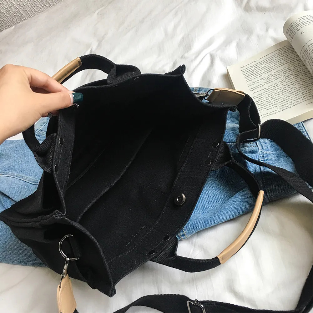 Borsa a tracolla in tela, alla moda, con manico superiore, grande capacità, multitasche, tracolla regolabile, semplice e portatile per il fine settimana_voghion.com