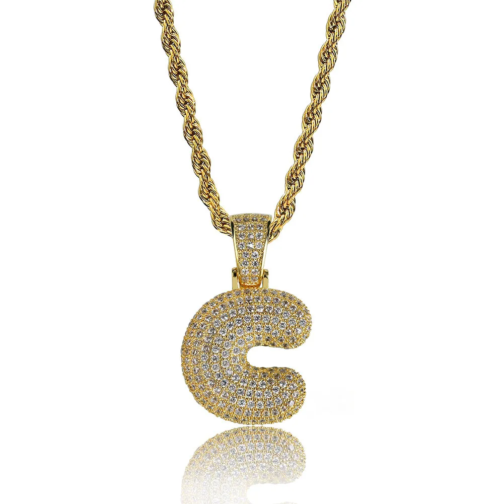 Gioielli Hip Hop da uomo, moda, collana con ciondolo a forma di lettera ghiacciata, lettere iniziali in oro, collane per uomo_voghion.com