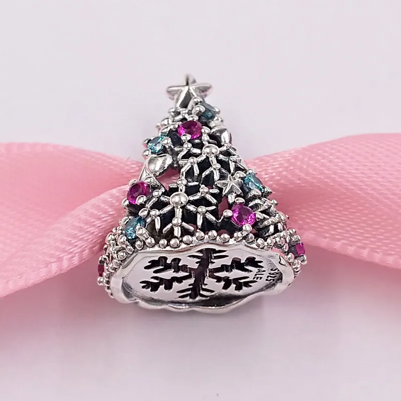 ciondoli creazione di gioielli in argento sterling braccialetto fatto a mano catena kit di perline albero di Natale glitterato collane carine per donne uomini coppia ba_voghion.com