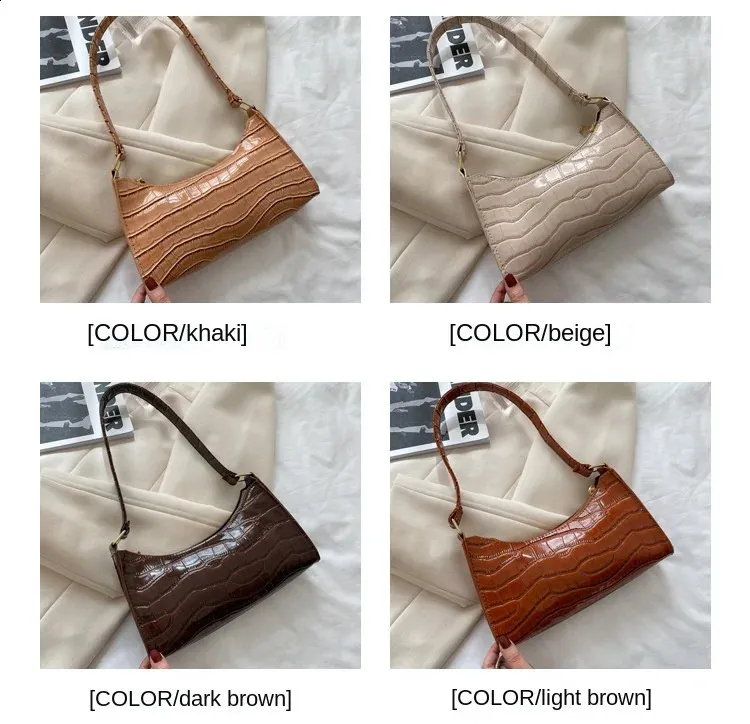 Fashion Exquisite Shopping Bag Retro Casual Tote Shoulder Bags Female Leather Solid Color Chain Handbag for Women 241120_voghion.com