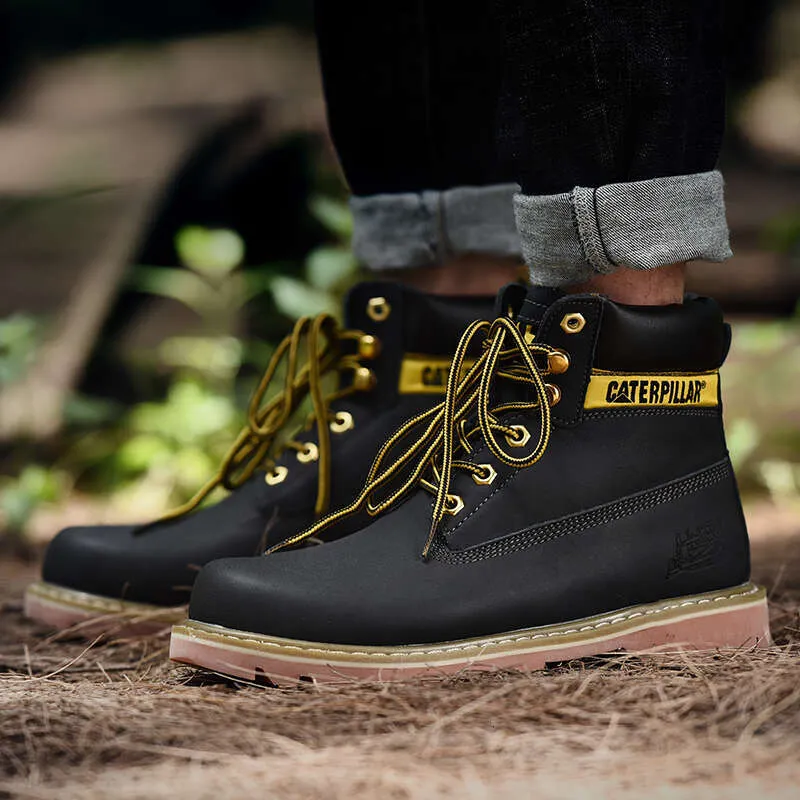 Echtes Leder Herren Damen Winter Knöchel Militär Trekking Schnee Gelb Designer Taktische Stiefel Outdoor für Männer Arbeitsschuhe_voghion.com