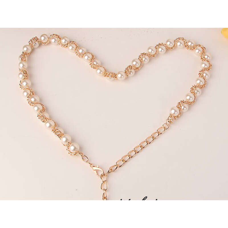 Nouvelle ceinture en métal pour femme, élégante et polyvalente, avec chaîne en aluminium et perles, assortie à une ceinture_voghion.com