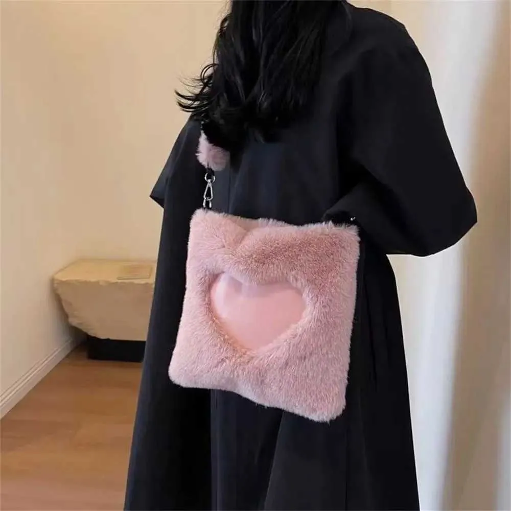 Fi Shoulder Messenger βελούδινη τσάντα μεγάλης χωρητικότητας Γυναικεία τσάντα από τεχνητή γούνα Y241025_voghion.com