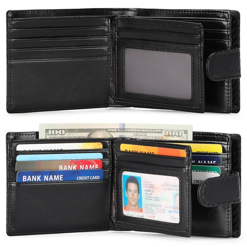 Herren kurze Lederbrieftasche Top-Schicht Rindsleder RFID Anti-Diebstahl-Bürste Mode Casual Außenhandel Brieftasche_voghion.com