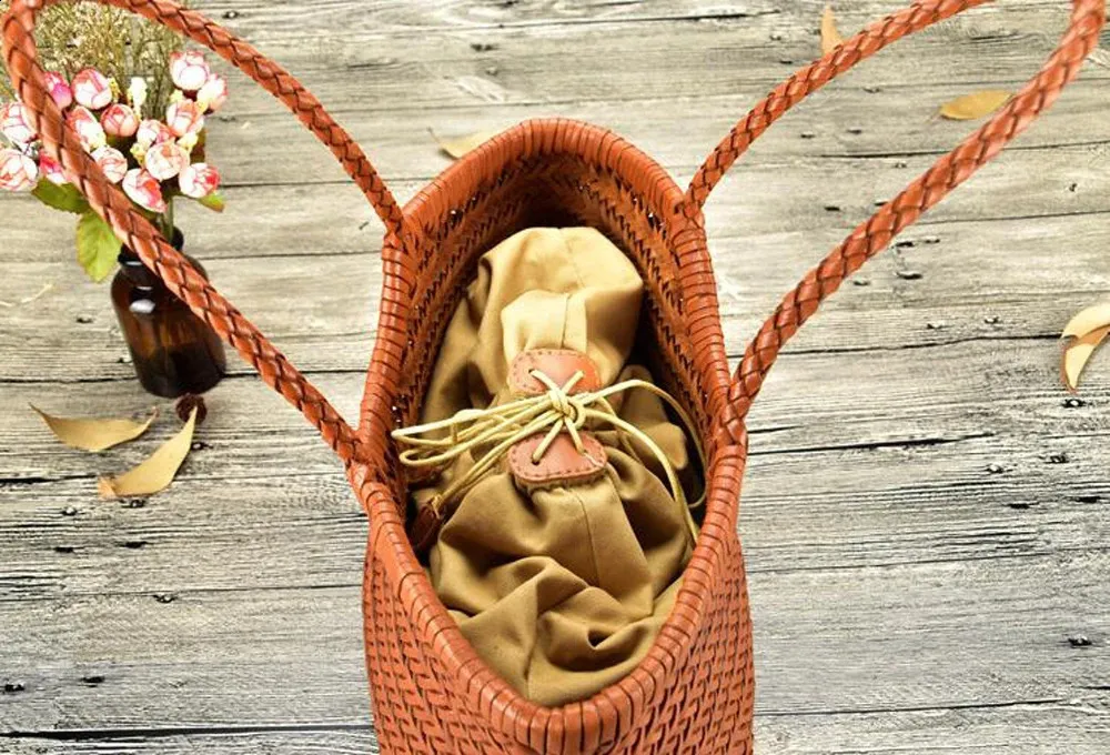 100 % natürliche Rindsleder Weben Handtaschen Mode Kleine Manuelle Hand Made Damen Gewebte Handtasche Exquisite Tote Dating Shopping_voghion.com