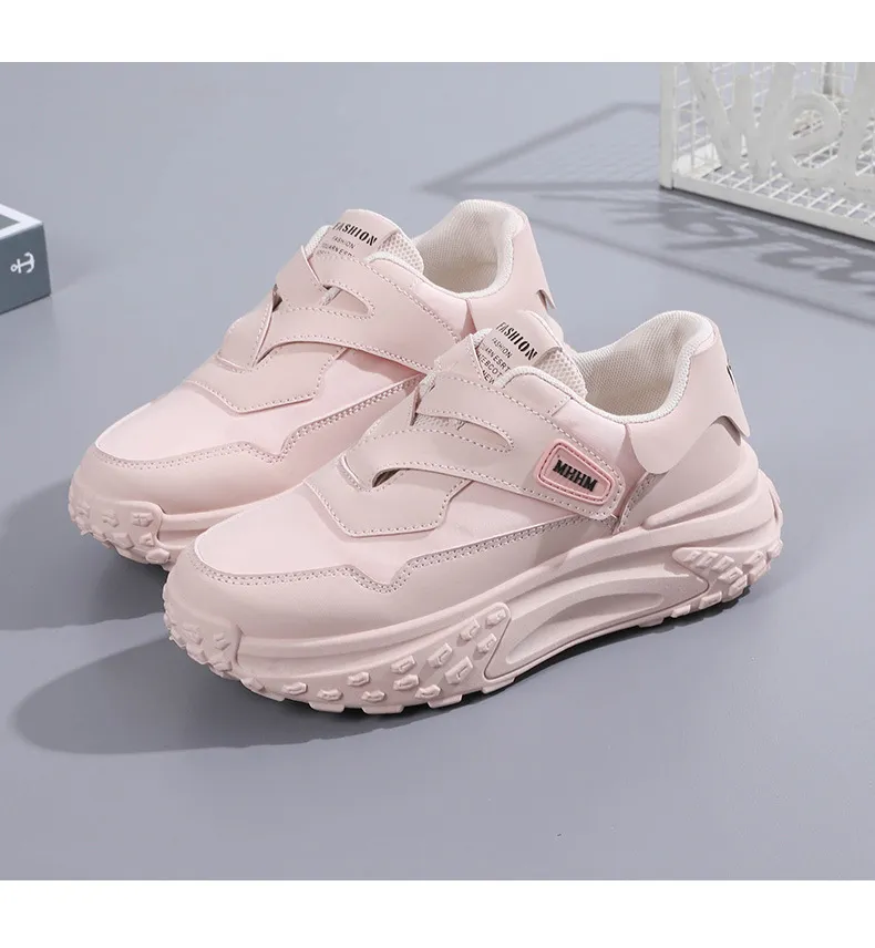 Thick Soled Round Toe Raised Dad Are Soft Comfortable Breathable With Mesh Simple And Versatile Casual Sports Shoes_voghion.com