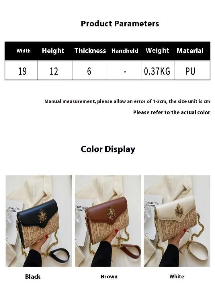Korean Version Of Niche Design Embroidered Chain Womens Shoulder Crossbody Bag New Fashionable And Stylish Texture_voghion.com