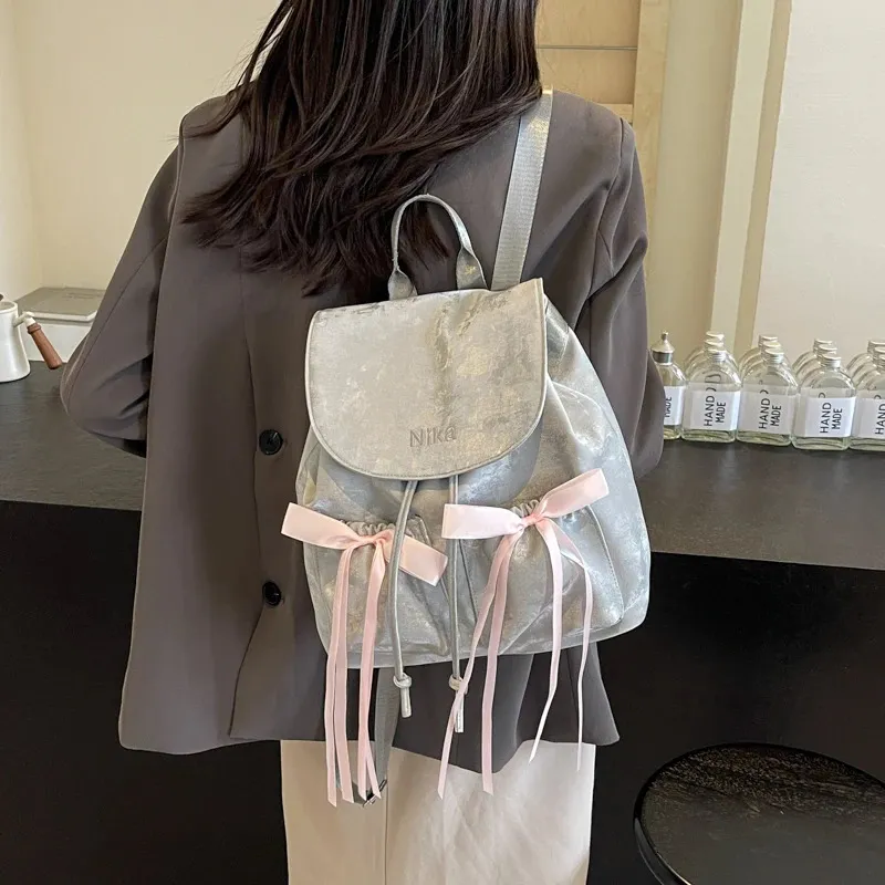 Leftside Damen Rucksack Aus Kunstleder, Kleiner Koreanischer Y2k Stil_voghion.com