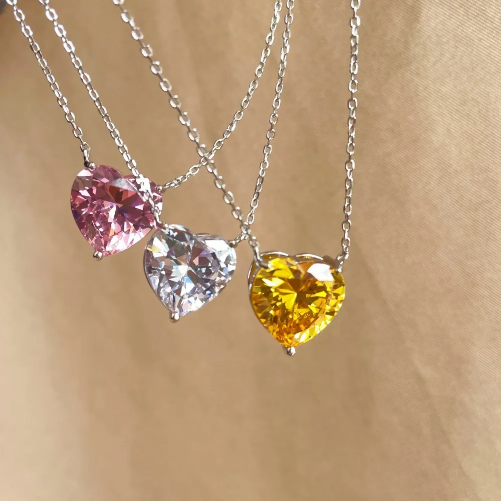 S Sterling Sier Love Heart Designer Necklaces For Women Big Austrian Crystal Charm Sailormoon 3 Carats Stone Hearts_voghion.com