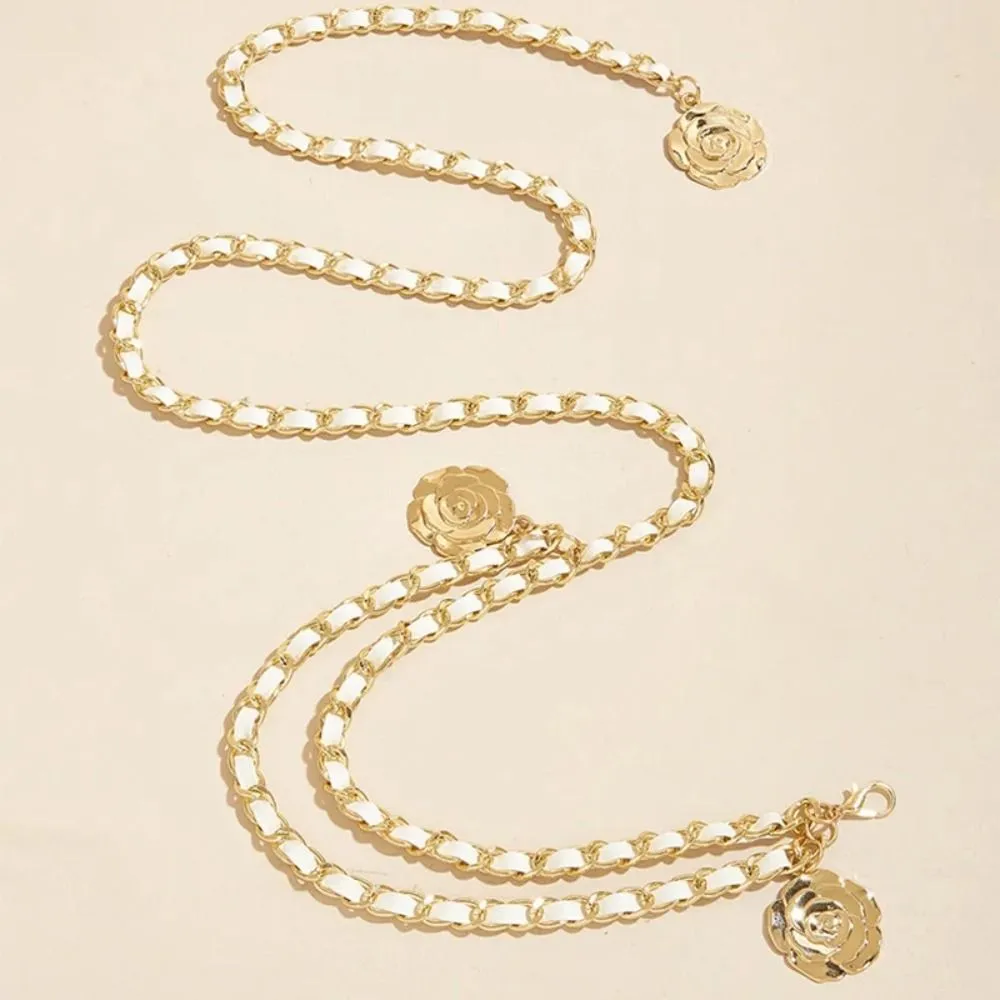 Rimmer Blummen Pendant Taille Kette Moud Jeans justierbar Rimm Punk Kleed Kostüm Metal Fraen_voghion.com