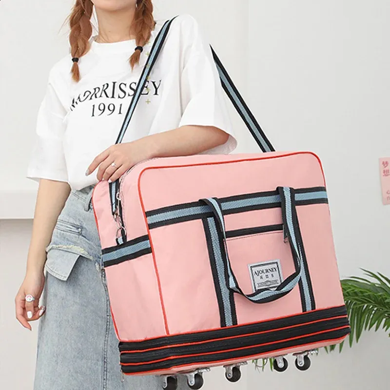 Faltbare Lage Taschen mit Großen Wasserdicht Erweiterbar Lages Pack Handtasche Unisex Universal Reisetasche auf Rädern XM133_voghion.com
