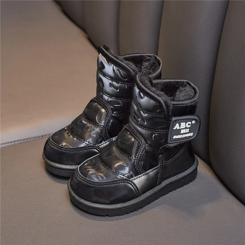 Chaussures d'hiver chaudes en peluche en coton antidérapant pour enfants, bottes de neige Happysteps pour tout-petits garçons, tailles US 5C-4Y_voghion.com