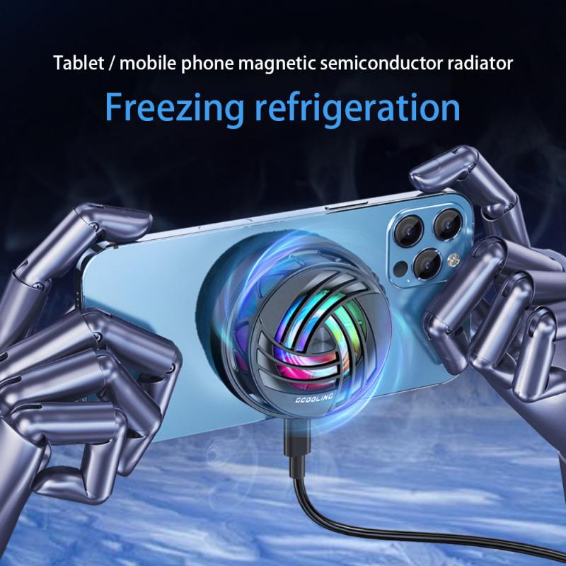Radiator magnetic pentru telefon, sistem de răcire ABS pentru jocuri, ventilator de răcire rapidă pentru iPhone, Xiaomi, iPhone 13/12, Samsung, fierbinte_voghion.com