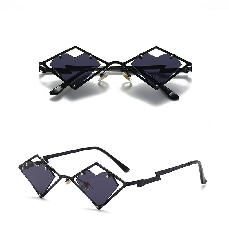 Óculos de sol sem aro de coração, armações de metal da moda, mulheres, homens, steampunk, óculos de sol de marca, feminino, gradiente, hip hop, óculos de sol, óculos UV400_voghion.com