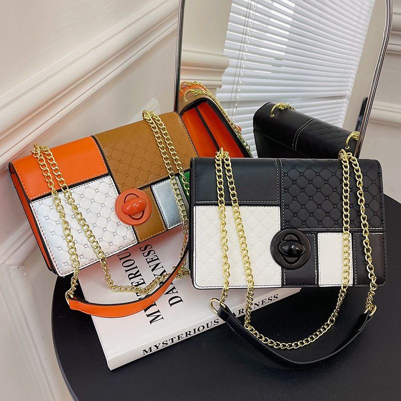 High-End-Tasche für Damen 2023 neue modische Schulter-Umhängetasche Kontrastfarbennähte große Kapazität kleine_voghion.com
