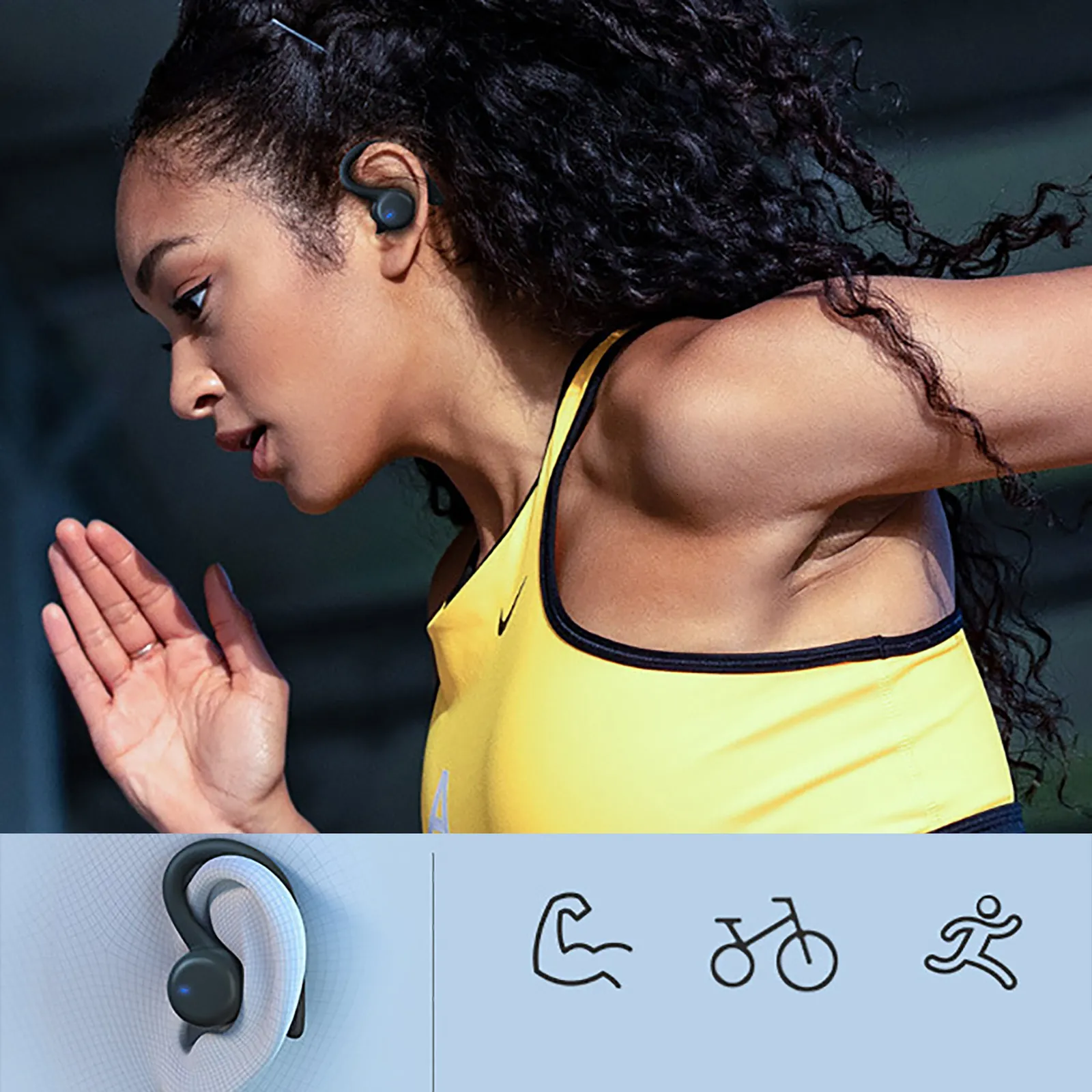 Cell Phone Earphones In Wireless Earbuds Over Ear Buds With Earhooks Earbud Sports Headset IPX6 Waterproof Smart Touch_voghion.com
