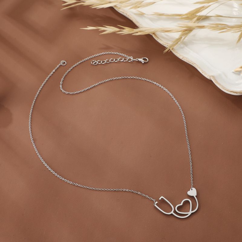 Hot Selg Fashionable Personalized Stethoscopes, Heart-shaped Hollow Out Pendants, Necklaces, And Accessories_voghion.com