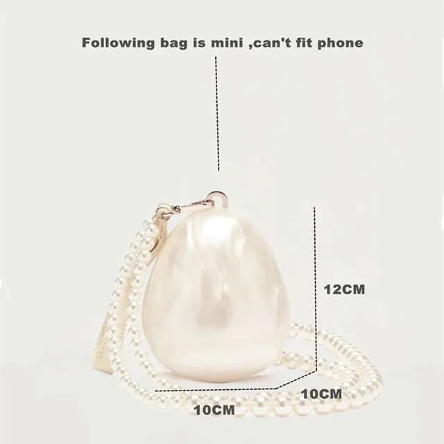 Damen Acryl Ei Niedliche Perlen Abend Clutch Mit Perlen Riemen Für Hochzeit Party Geldbörse Und Handtasche Designer_voghion.com