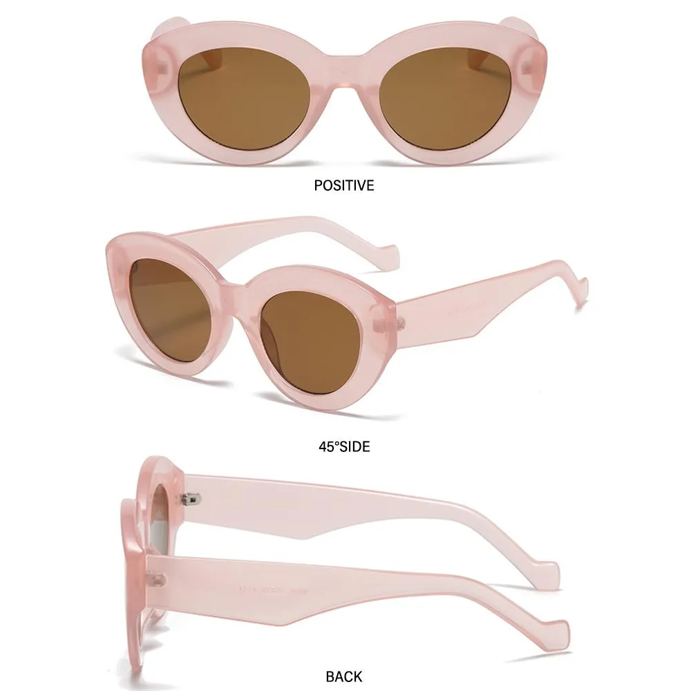 Oversized Oval Sunglasses For Men Chic Retro Thick Frame Glasses_voghion.com