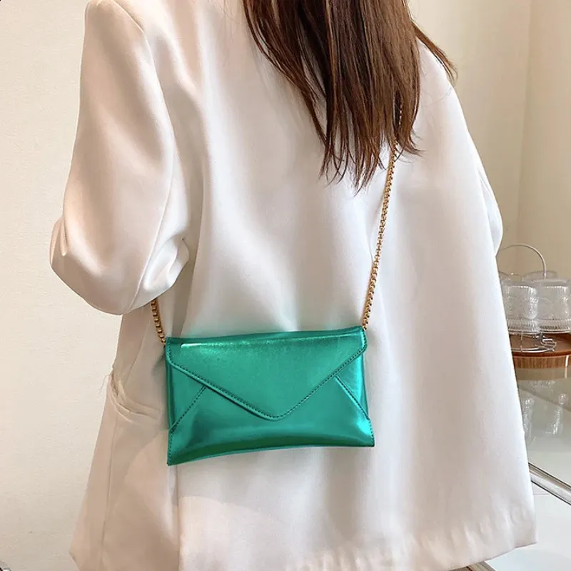 Pochette enveloppe en cuir PU brillant, sac à main classique Dr Purse pliable, sac messager de soirée pour femme 240824_voghion.com