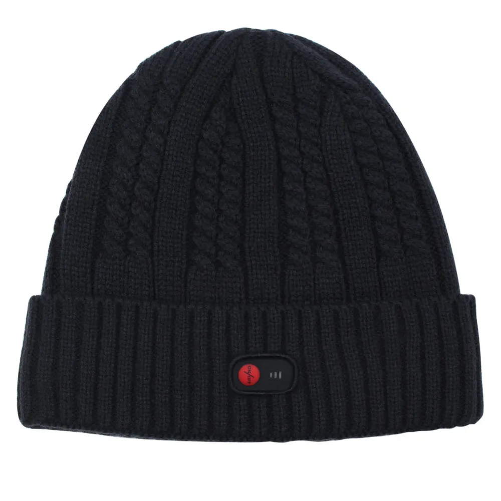 Fashion- Winter Heated black hat for Man and Woman Warm Thermal_voghion.com