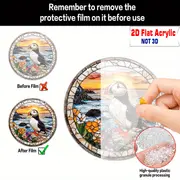 8" Puffin Suncatcher - rannikuteemaline 2D akrüüldekoor. Ideaalne verandale/kabinetti/elutuppa. Erksavärviline õueaktsent. Ideaalne kingitus linnusõpradele._voghion.com