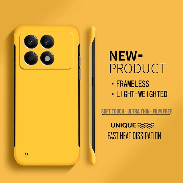 Capa de telefone fosca de PC rígido sem moldura para Xiaomi Mi Poco X6 Pro X6Pro Capa protetora de proteção sólida_voghion.com