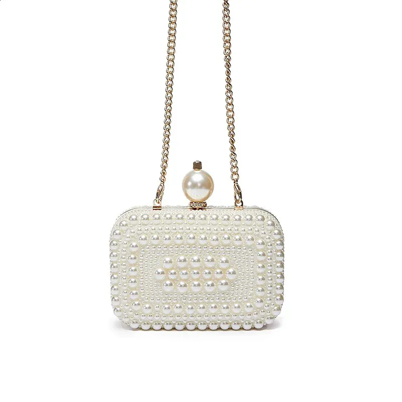 Borsa a tracolla quadrata alla moda con conchiglia, fatta a mano, con perle dolci, per feste di nozze, in pelle, mini, con tracolla, per donna, 240823_voghion.com