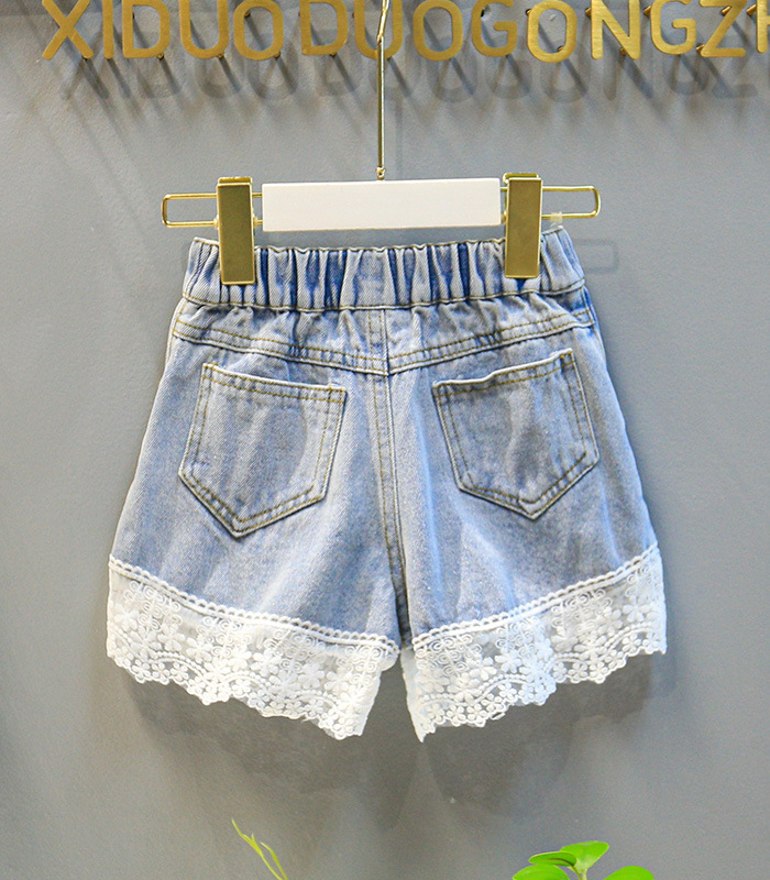 Mama & Copii haine copii vara nou fete costum top brodat la modă plus costum pantaloni scurți din denim_voghion.com