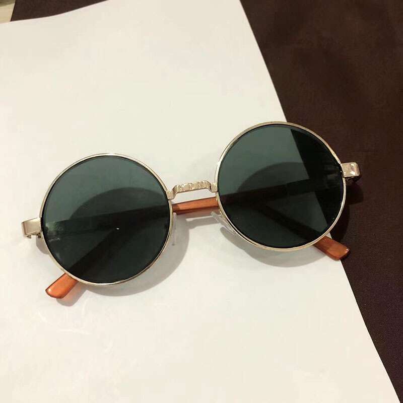 Lenti piatte in cristallo rotondo, montature rotonde non graduate, occhiali da sole per uomo e donna_voghion.com