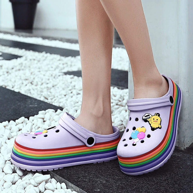 P7 Women2023 Rajzfilm Papucsok Csúszásgátló Beach Aranyos Slip On Női Klumpa Platform Szandál EVA Kerti Cipő Női Zuecos_voghion.com